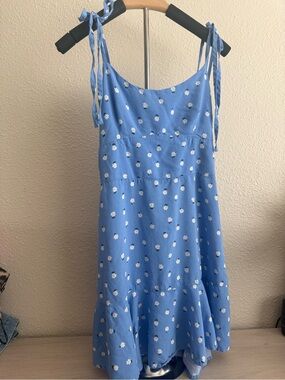 wild fable Light Blue Daisy Print Sundress with Tie Straps